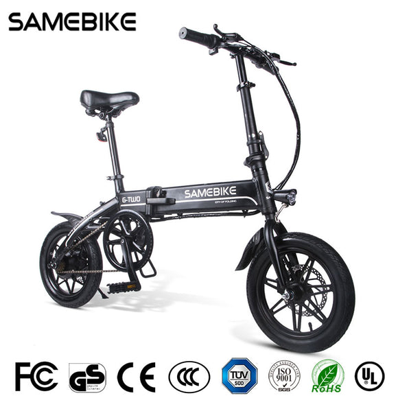SAMeBike YU14BK-14 inch electric folding bicycle-Matte Black