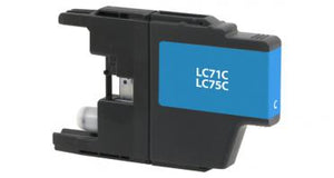 LC75C Compatible high yield cyan inkjet cartridge for Brother