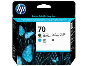 HP 70 C9404A Original Matte Black and Cyan DesignJet Printhead