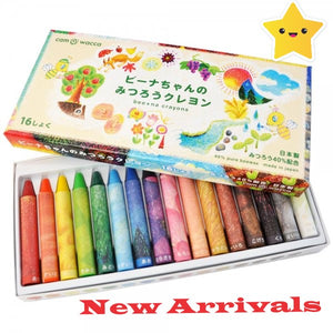 Bee*na All Natural Beeswax Crayons-16 colors-Made in Japan