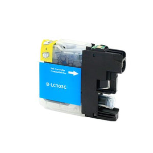 LC103C Compatible high yield cyan inkjet cartridge for Brother