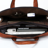 JEEP BULUO Leather Laptop Briefcase Bags/ Shoulder Bags for 14"  laptop/ MacBook/ notebook 2Pcs Set