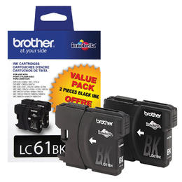 LC612PKS Brother Original (OEM) 2 Pack Black Inkjet Cartridges