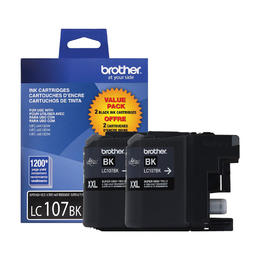 LC1072PKS XXL Brother Original (OEM) 2 Pack Super High Yield (XXL) Black Inkjet Cartridges