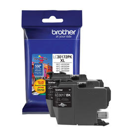 LC30172PKS Brother Original (OEM) 2 Pack Black High Yield (XL) inkjet cartridges