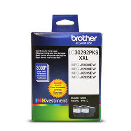 LC30292PKS Brother Original (OEM) 2 Pack Black Super High Yield (XXL) inkjet cartridges