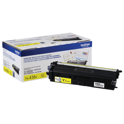 TN436Y Brother Original (OEM) Yellow Super High Yield Toner Cartridge